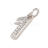 Brass Micro Pave Clear Cubic Zirconia Charms KK-G544-04P-3