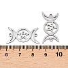 201 Stainless Steel Hollow Triple Moon Links Connector Charms STAS-I364-10P-3