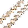Electroplate Transparent Glass Beads Strands EGLA-N002-44-04-1