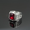 Rectangle 304 Stainless Steel with Cubic Zirconia Finger Rings for Men FS-WG909F6-40-1