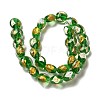 Handmade Gold Foil and Silver Foil Lampwork Flat Round Beads FOIL-C001-02B-2