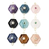 Faceted Natural Mixed Stone Carved Links G-T146-01G-1