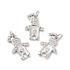 Rack Plating Brass Micro Pave Cubic Zirconia European Dangle Charms KK-D075-01P-2