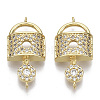 Brass Micro Pave Clear Cubic Zirconia Links ZIRC-S067-049-NF-2