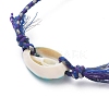 Printed Cowrie Shell Beads Braided Beads Bracelets BJEW-JB05058-04-4