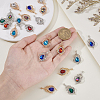 24Pcs 12 Colors Alloy Glass Pendants ALRI-GA0001-15-3
