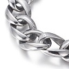 304 Stainless Steel Curb Chain/Twisted Chain Bracelets BJEW-L665-03P-3