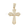 Brass Pave Cubic Zirconia Pendants KK-U009-06A-G-1