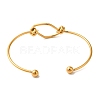 Ion Plating(IP) 304 Stainless Steel Open Cuff Bangles for Women BJEW-Z071-02G-3