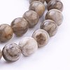 Natural Silver Leaf Jasper Beads Strands G-G683-01-8mm-1