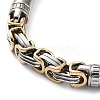Vacuum Plating 304 Stainless Steel Column Link & Byzantine Chain Bracelet for Men Women BJEW-Z023-09P-2