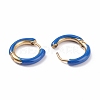 Ion Plating(IP) Two Tone 304 Stainless Steel Chunky Huggie Hoop Earrings with Enamel for Women EJEW-C043-11-G-4