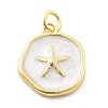 Ocean Theme Brass Enamel Pendants X-KK-Q029-01B-G-1