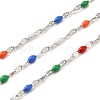 304 Stainless Steel Enamel Oval Dapped Chains CHS-G037-01P-1