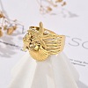 Starfish Shell 304 Stainless Steel Open Cuff Rings RJEW-R014-03G-06-2
