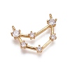 Brass Micro Pave Cubic Zirconia Pendants X-ZIRC-F099-20G-03-1