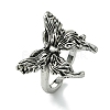 Butterfly Alloy Open Rings for Women RJEW-K275-45AS-1