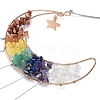 Brass Wire Wrapped Chakra Natural Gemstone Chips Hanging Ornaments AJEW-B028-01G-02-3