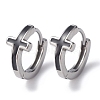 316 Stainless Steel Cross Hoop Earrings for Men Women EJEW-C045-02-1
