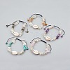 Natural/Synthetic Mixed Stone & White Moonstone Chip Braided Bead Bracelets BJEW-JB04080-1
