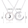 Sun Moon Star Friendship Couple Necklace for 2 Best Friend Necklace for 2 Sun and Moon Matching Couple Necklace Jewelry Gifts for Women Men JN1113A-2