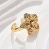 Brass Micro Pave Clear Cubic Zirconia Finger Rings RJEW-C120-29A-G-3
