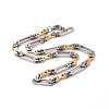 Vacuum Plating 304 Stainless Steel Oval Link Chains Necklace STAS-E160-15GP-1