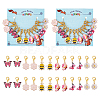 Alloy Enamel Bee & Flower & Butterfly Charm Locking Stitch Markers HJEW-PH01786-1