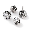 Crown 316 Surgical Stainless Steel Pave Clear Cubic Zirconia Ear False Plugs for Women Men EJEW-Z050-44B-AS-2