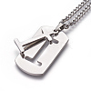 Non-Tarnish 304 Stainless Steel Split Initial Pendant Necklaces NJEW-L152-03I-2