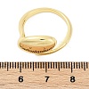 Oval Brass Open Cuff Rings for Women RJEW-G343-17G-5
