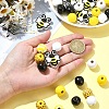 Bees Themed Printed Wood Beads Sets WOOD-YW0001-21-5