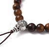 Buddhist Jewelry Wood Beaded Stretch Bracelets Making BJEW-JB05786-04-2