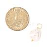Electroplated Glass Imitation Pearl Pendants PALLOY-JF04579-02-2