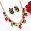 Christmas Bell & Bulb Alloy Pendant Necklaces & Dangle Earrings Sets WGF6150-01-1