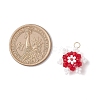 Glass Seed Beaded Snowflake Pendants PALLOY-MZ00815-06-2