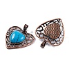 Synthetic Turquoise Peach Love Heart Pendants G-G158-01-09-2