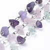Chip Natural Mixed Stone Multi-strand Bracelets BJEW-JB04393-01-3