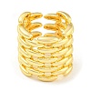 Rack Plating Brass Oval Open Cuff Rings RJEW-Q784-05G-2