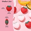 6Pcs 2 Colors Strawberry Food Grade Eco-Friendly Silicone Focal Beads SIL-YW0001-60-3