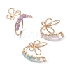 3Pcs 3 Style Light Gold Brass Wire Wrap Butterfly Open Cuff Rings RJEW-JR00655-1