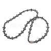 Non-Magnetic Hematite Beads Necklaces for Women Men NJEW-R020-01-4