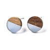 Transparent Resin & Walnut Wood Stud Earrings EJEW-N017-008-A01-2