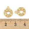 Brass Micro Pave Clear Cubic Zirconia Charms KK-G492-01G-3