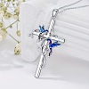 Cross with Bird Alloy Enamel Pendant Necklaces & Dangle Earrings Sets FS-WG79AEB-02-2