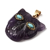 Natural Amethyst & Synthetic Turquoise Pendants G-Z090-02G-07-2
