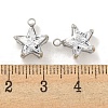 304 Stainless Steel Cubic Zirconia Pendants STAS-L278-008P-3