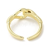Brass Open Cuff Ring for Women RJEW-F154-01G-5