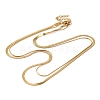 304 Stainless Steel Double Layer Round Snake Chain & Herringbone Chain Necklaces for Women LS-NJEW-G140-16A-G-1