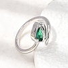 Brass Micro Pave Cubic Zirconia Cuff Open Rings for Women RJEW-L343-01P-03-2